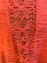 Load image into Gallery viewer, Crochet Back Detail Top Coral
