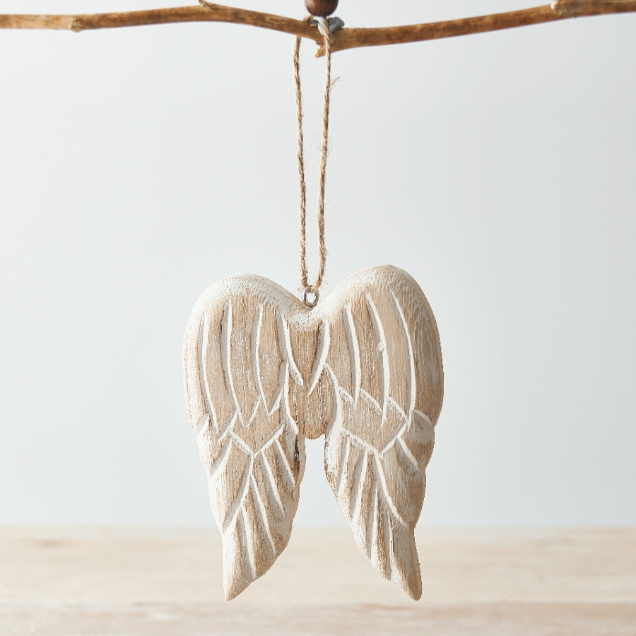 Natural Wood Angel Wings 10cm