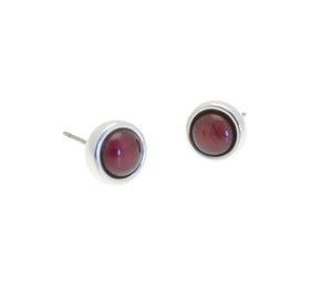 Miss Milly Dark Red Marble Resin Stud Earrings