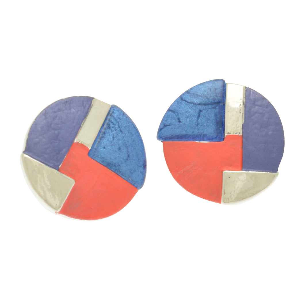 Miss Milly Red And Blue Earrings