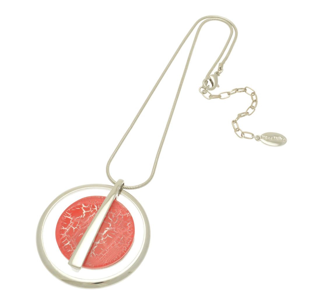 Miss Milly Watermelon Red Disc Necklace