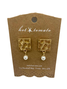 Pearl Drop Earrings Gold