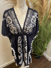 Load image into Gallery viewer, Kaftan With Floral Embroidered Neckline.
