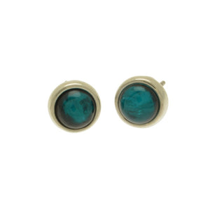 Miss Milly Green Foil Resin Stud Earrings