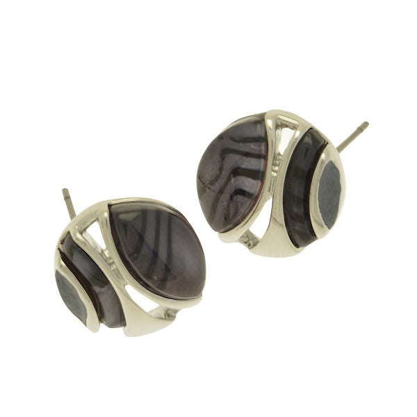 Miss Milly Grey Animal Print Earrings