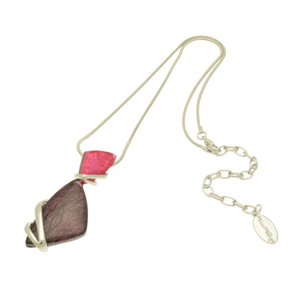 Miss Milly Purple and Red Polygon Necklace