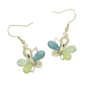 Miss Milly Blue and Green Flower Earrings