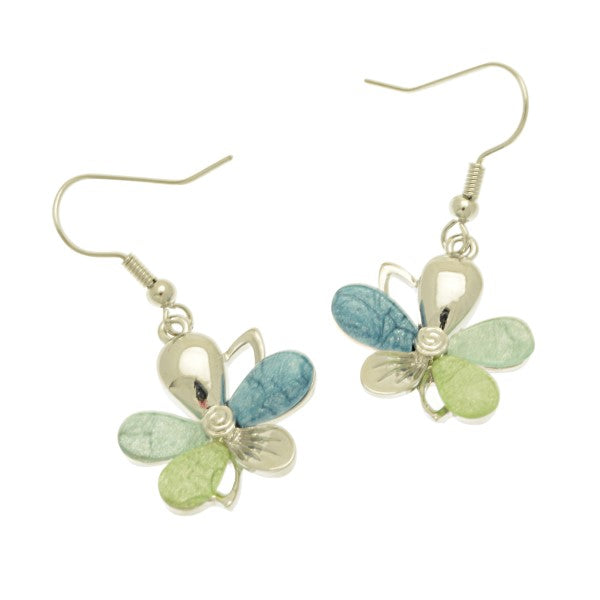 Miss Milly Blue and Green Flower Earrings