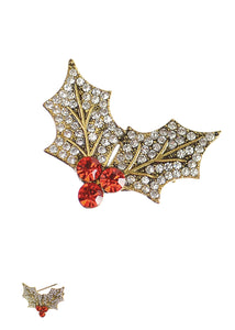 Hot Tomato Holly & Berry Brooch