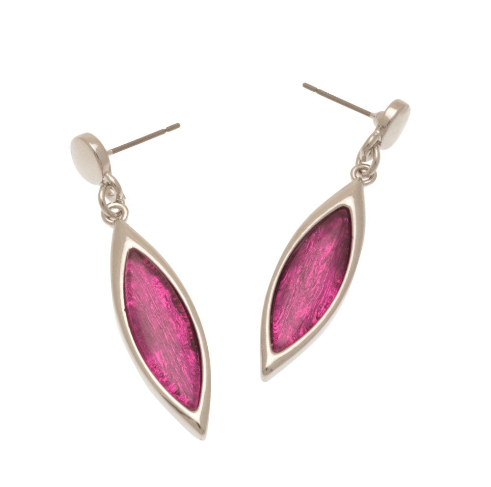 Miss Milly Fuchsia Pink Resin Drop Earrings