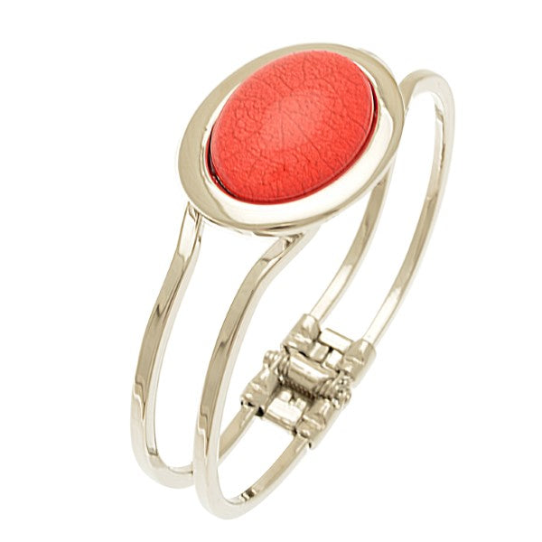 Miss Milly Coral Marble Resin Hinged Bangle