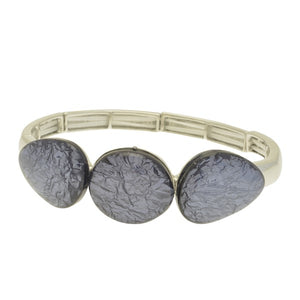 Miss Milly Grey Foil Resin Elasticated Bracelet