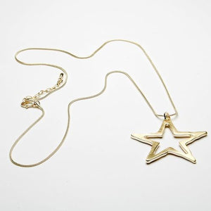 Pale Gold Long Star Necklace