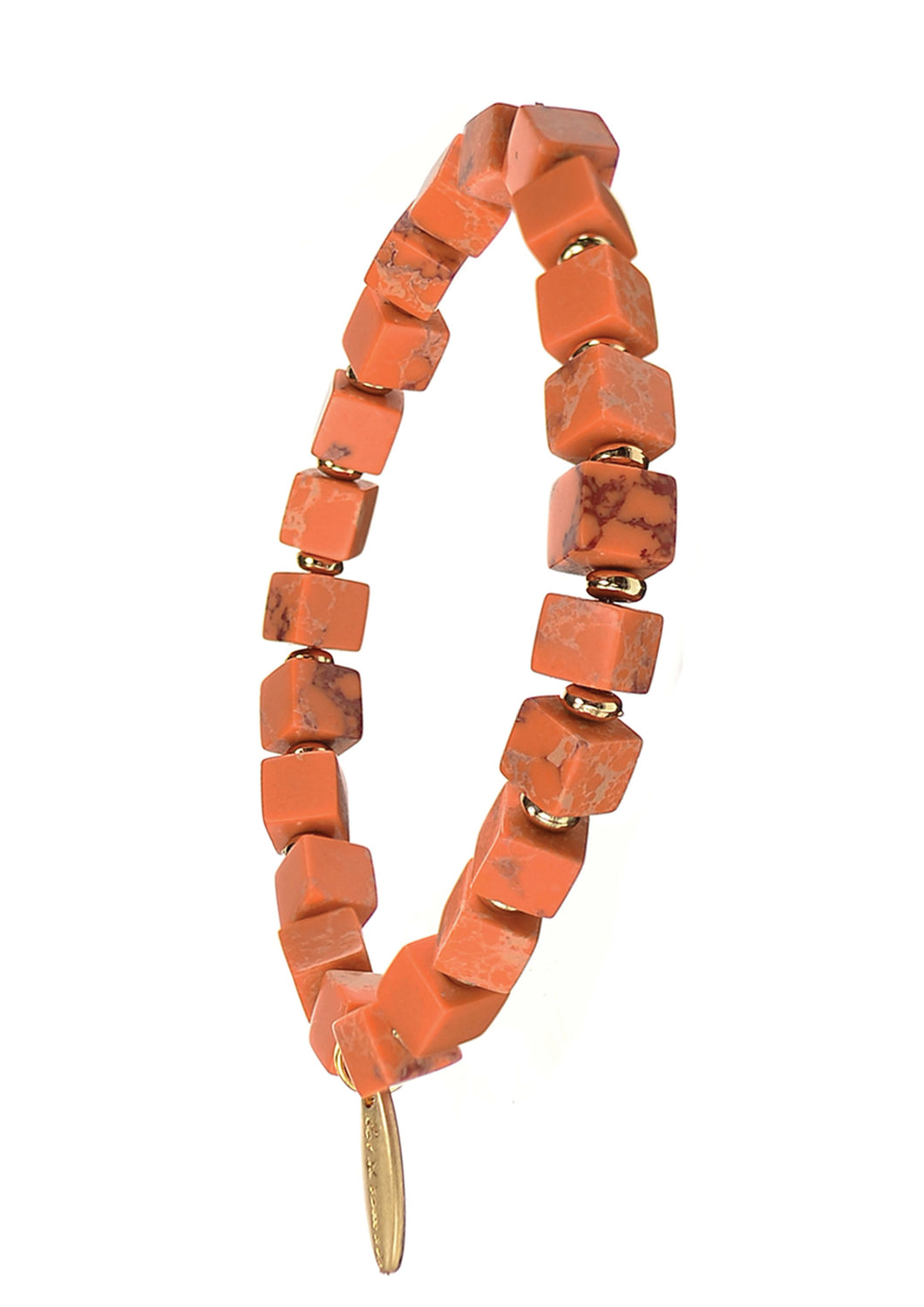 Hot Tomato Cube Stone Bracelet Tangerine