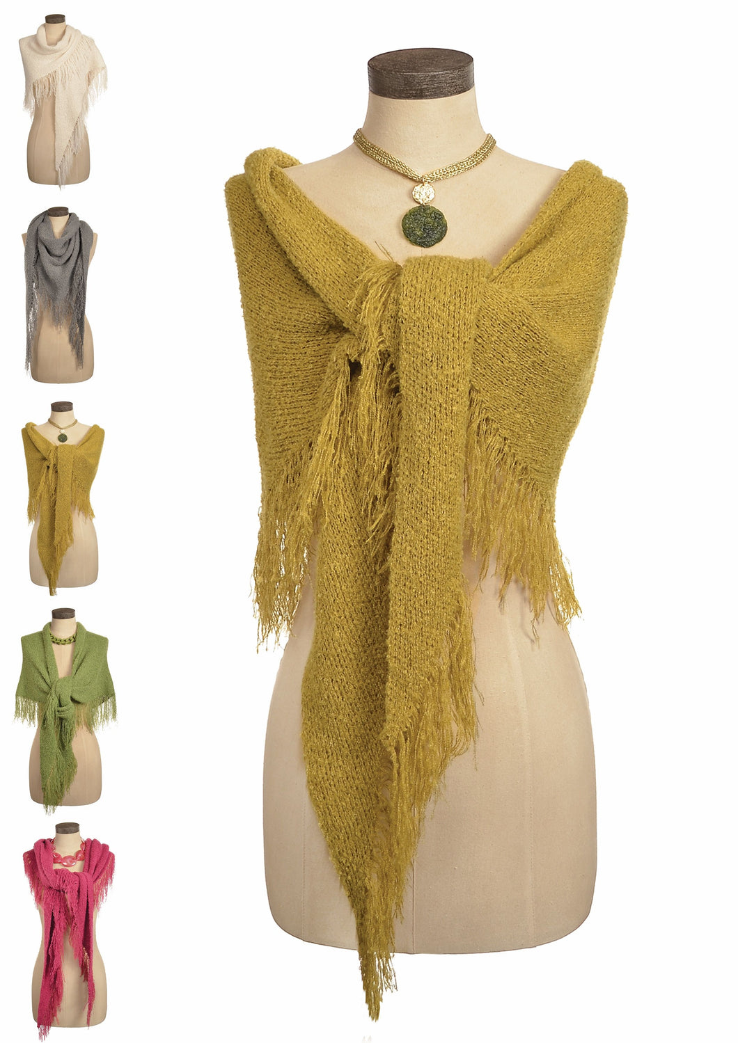 Hot Tomato Wool/Poly Blended Shrug - Olive Colour