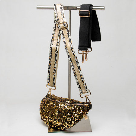 Sequin Crossbody Bag Gold