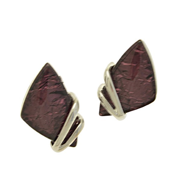 Miss Milly Purple Polygon Earrings