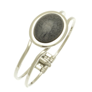 Miss Milly Grey Marble Hinged Resin Bracelet