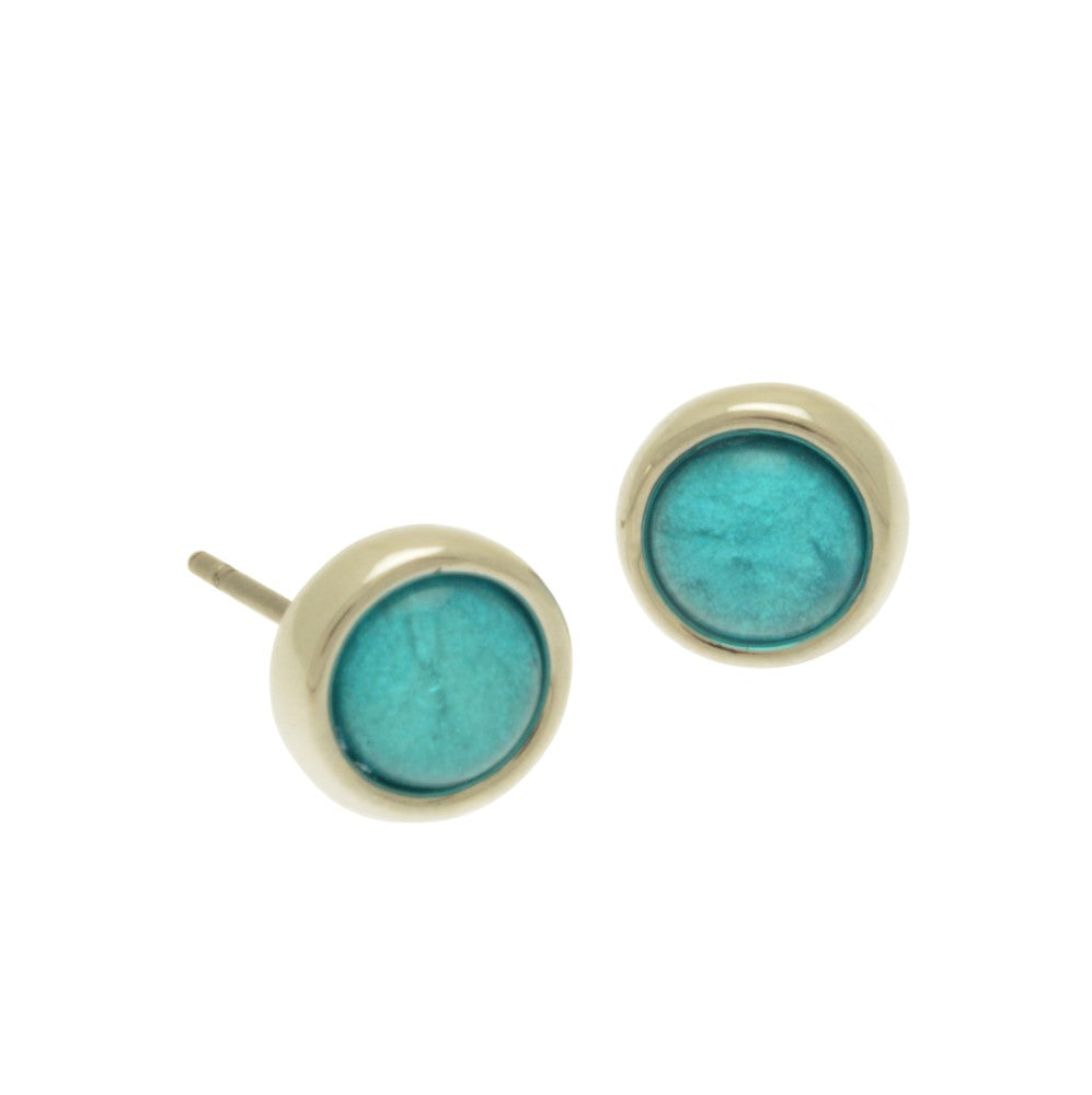 Miss Milly Turquoise Marble Resin Stud Earrings