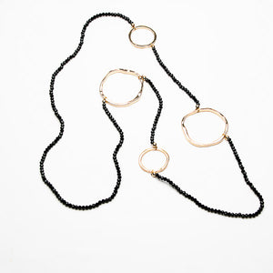 Long Black Crystal Necklace