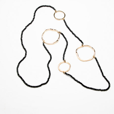 Long Black Crystal Necklace