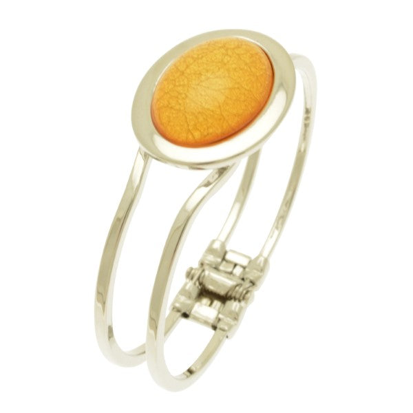 Miss Milly Yellow Marble Resin Hinged Bangle