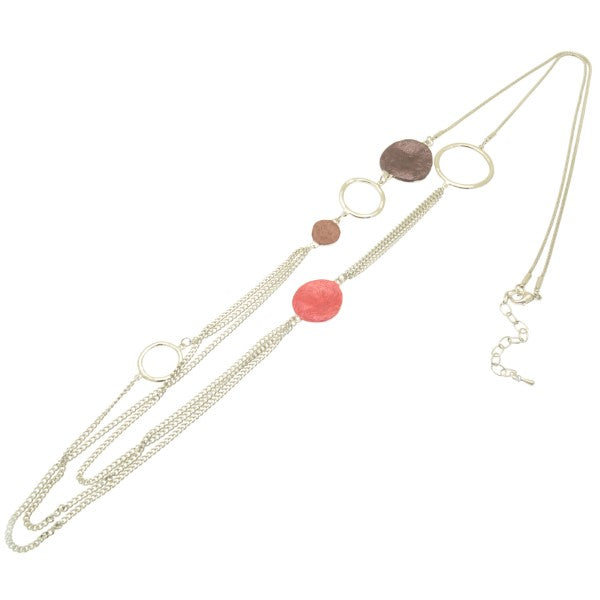 Miss Milly Long Multicolour Disc and Hoop Necklace