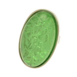 Miss Milly Green Adjustable Resin Statement Ring