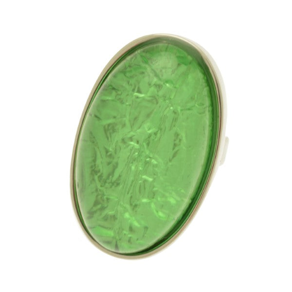 Miss Milly Green Adjustable Resin Statement Ring