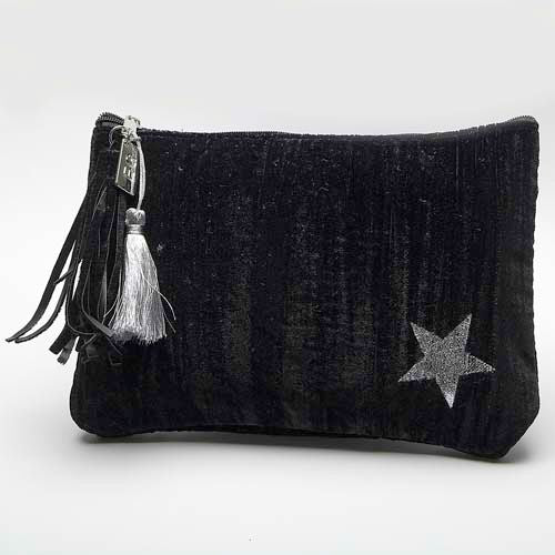 Black Velvet Clutch Bag
