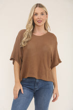 Load image into Gallery viewer, Knitted Sleeve Top Light Brown
