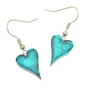 Miss Milly Aqua Green Heart Earrings