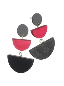 Hot Tomato Le Petit Bateau Wooden Style Earrings