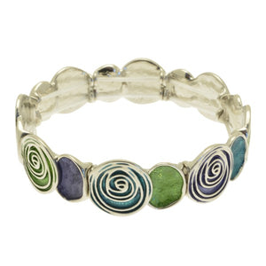 Miss Milly Blue and Green Disc Bracelet