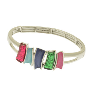 Miss Milly Blue, Green and Pink Elasticated Bracelet