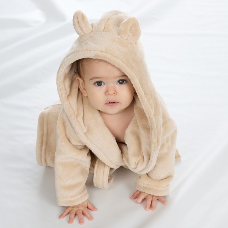 Baby Caramel Hooded Dressing Gown (0-6 Months)