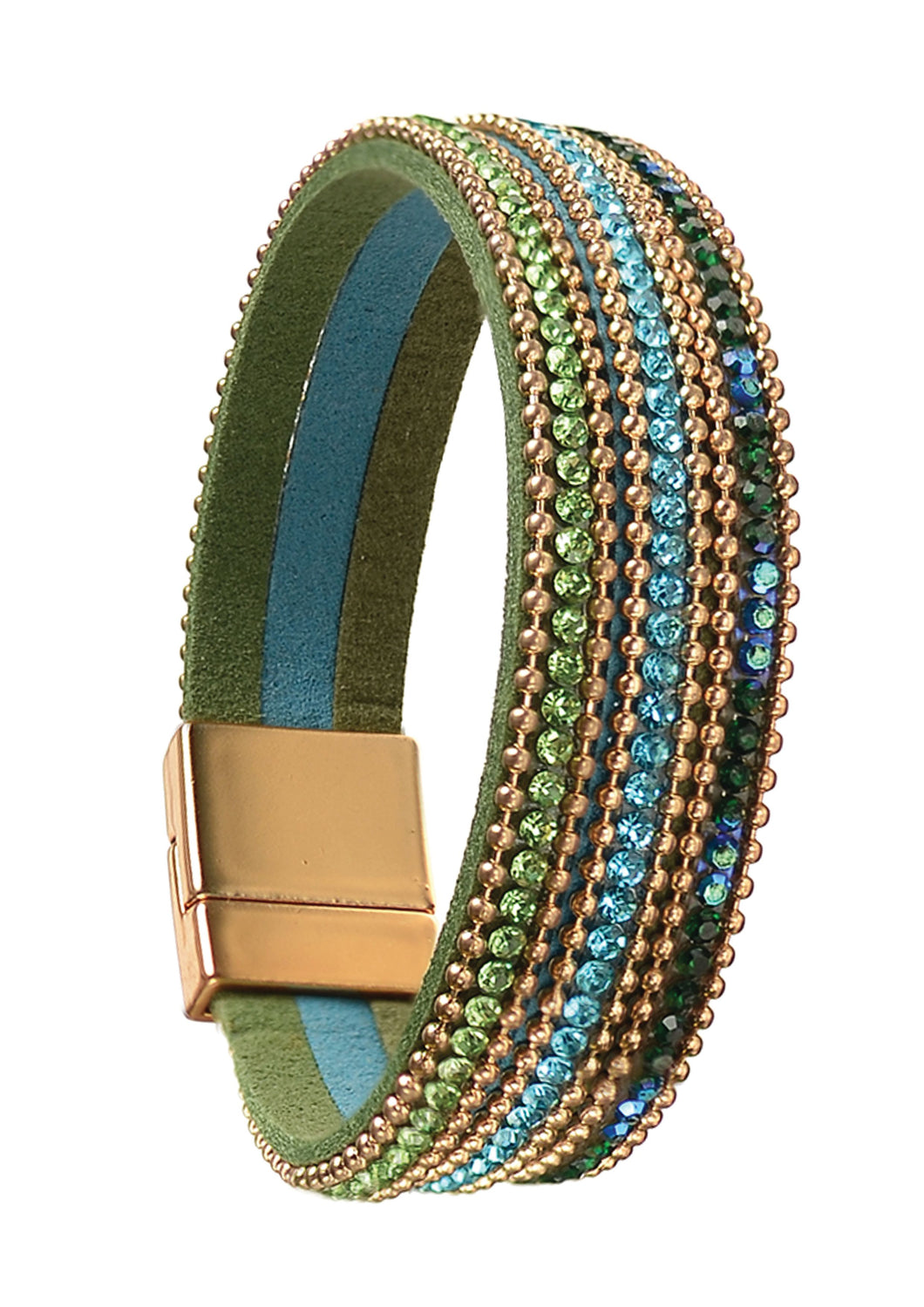 Hot Tomato Trio Bracelet Teal/Turq/Green/Gold