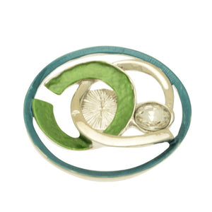 Miss Milly Green Hoops Magnetic Brooch