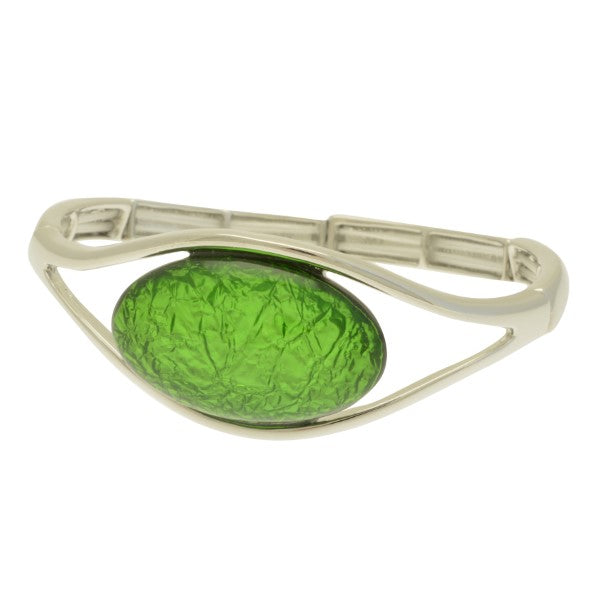 Miss Milly Green Statement Elasticated Bangle