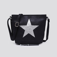 Load image into Gallery viewer, Black Soft Cross Body Star Bag
