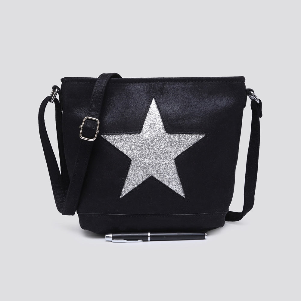 Black Soft Cross Body Star Bag