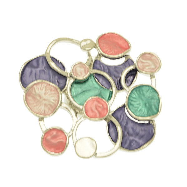 Miss Milly Blue, Coral and Aqua Magnetic Brooch