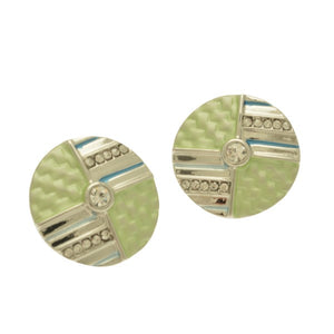Miss Milly Blue and Green Textured Earrings