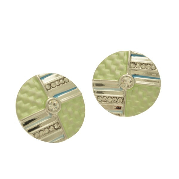 Miss Milly Blue and Green Textured Earrings