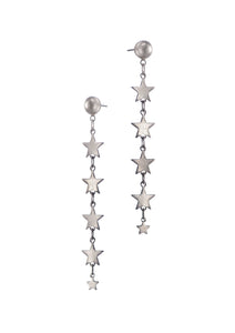 Hot Tomato Five Sisters Worn Silver Star Drops Earrings