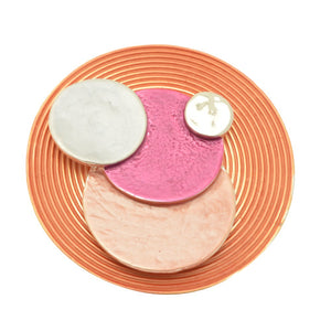 Miss Milly Orange and Pink Retro Magnetic Brooch