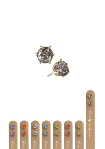 Hot Tomato Classic Claw Crystal Studs 5mm - Worn Gold/Black Diamond