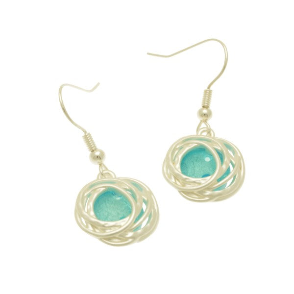 Miss Milly Aqua Green and Silver Drop Earrings