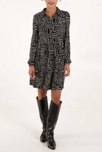 Load image into Gallery viewer, Abstract Geometric Button Front Stretch Dress
