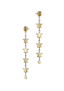 Hot Tomato Five Sisters Worn Gold Star Drops Earrings